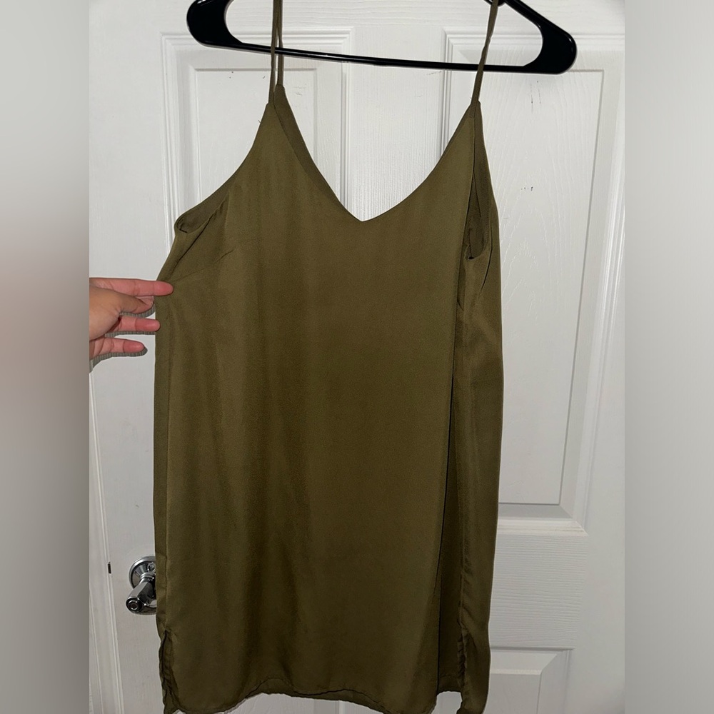 Olive green mini dress